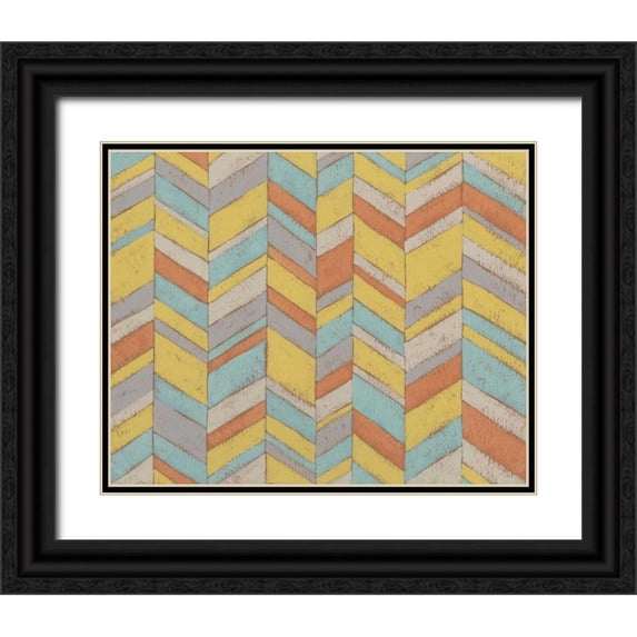 Zarris, Chariklia 14x12 Black Ornate Wood Framed with Double Matting Museum Art Print Titled - Modern Chevron III