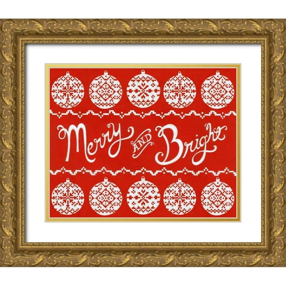 Zarris, Chariklia 14x12 Gold Ornate Wood Framed with Double Matting Museum Art Print Titled - Fair Isle Snowflake II