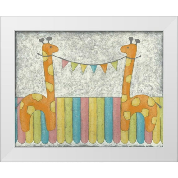 Zarris, Chariklia 14x12 White Modern Wood Framed Museum Art Print Titled - Carnival Giraffes