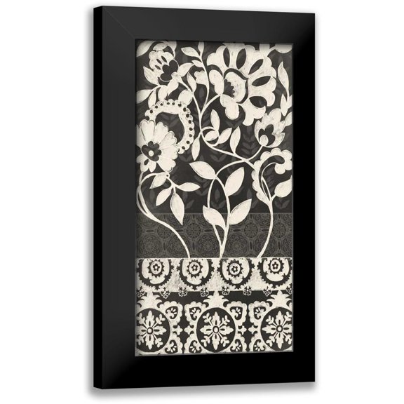 Zarris, Chariklia 14x24 Black Modern Framed Museum Art Print Titled - Midnight Batik I