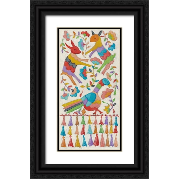 Zarris, Chariklia 14x24 Black Ornate Wood Framed with Double Matting Museum Art Print Titled - Animal Tapestry II