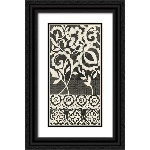 Zarris, Chariklia 14x24 Black Ornate Wood Framed with Double Matting Museum Art Print Titled - Midnight Batik II