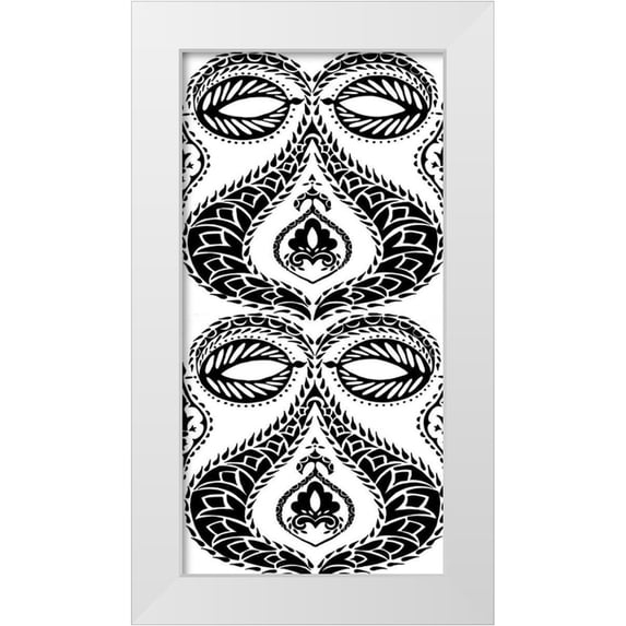 Zarris, Chariklia 14x24 White Modern Wood Framed Museum Art Print Titled - BandW Arabesque Panels I