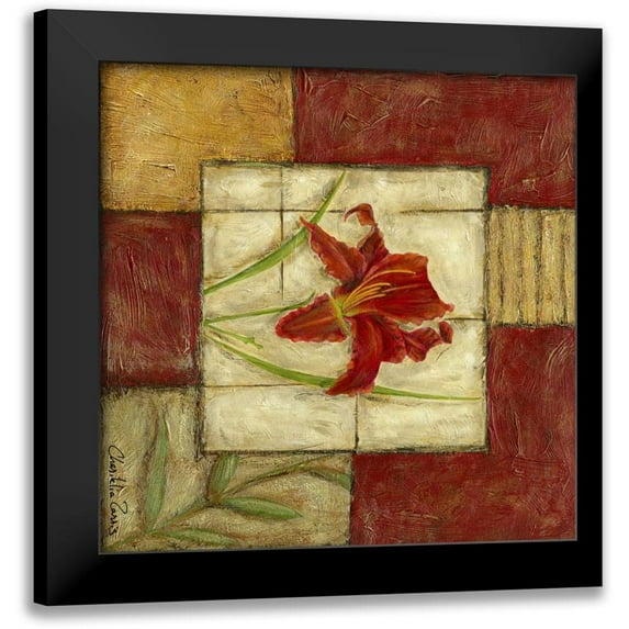 Zarris, Chariklia 15x15 Black Modern Framed Museum Art Print Titled - Flower Montage III