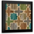 thumbnail image 1 of Zarris, Chariklia 15x15 Black Modern Framed Museum Art Print Titled - Ikat Symmetry II, 1 of 5
