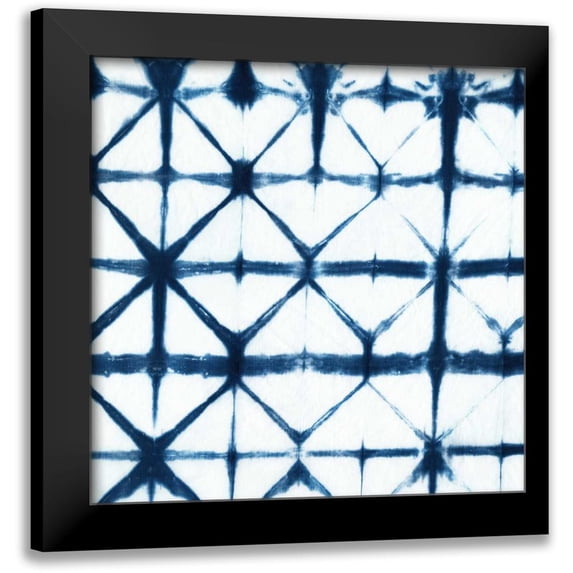 Zarris, Chariklia 15x15 Black Modern Framed Museum Art Print Titled - Indigo Tiles VIII