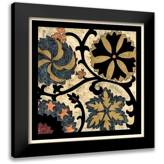 Zarris, Chariklia 15x15 Black Modern Framed Museum Art Print Titled - Vintage Suzani III