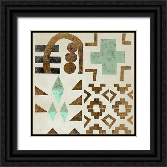 Zarris, Chariklia 15x15 Black Ornate Wood Framed with Double Matting Museum Art Print Titled - Geo Tile I