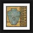 thumbnail image 1 of Zarris, Chariklia 15x15 Black Ornate Wood Framed with Double Matting Museum Art Print Titled - Square Cerulean Pottery II, 1 of 4