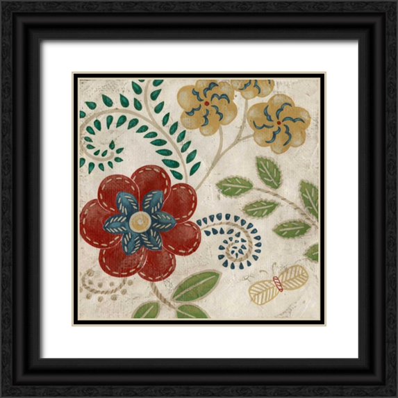 Zarris, Chariklia 15x15 Black Ornate Wood Framed with Double Matting Museum Art Print Titled - Valentine Tapestry I