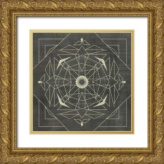 Zarris, Chariklia 15x15 Gold Ornate Wood Framed with Double Matting Museum Art Print Titled - Geometric Tile IX