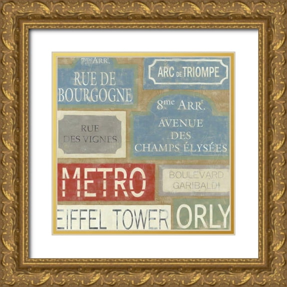 Zarris, Chariklia 15x15 Gold Ornate Wood Framed with Double Matting Museum Art Print Titled - Tour of Paris