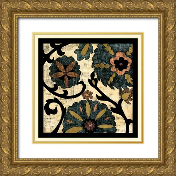 Zarris, Chariklia 15x15 Gold Ornate Wood Framed with Double Matting Museum Art Print Titled - Vintage Suzani II