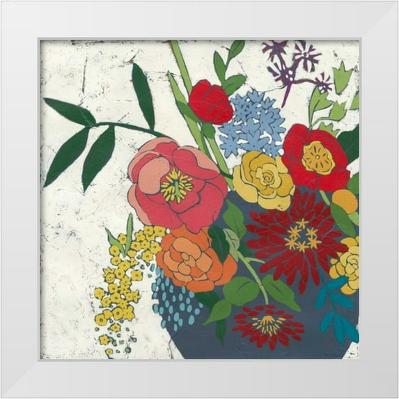 Zarris, Chariklia 15x15 White Modern Wood Framed Museum Art Print Titled - Brilliant Blossoms I