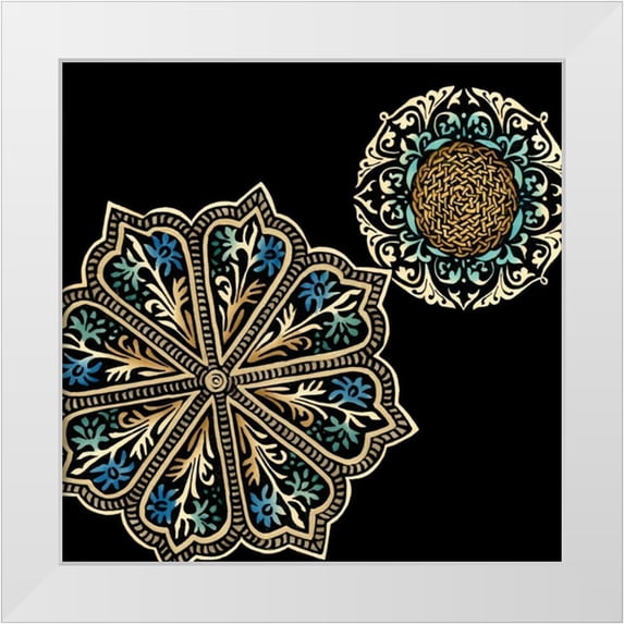 Zarris, Chariklia 15x15 White Modern Wood Framed Museum Art Print Titled - Midnight Rosette III