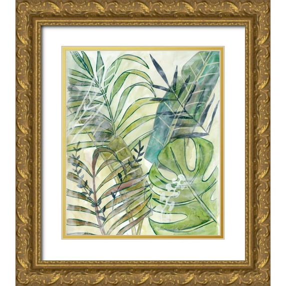 Zarris, Chariklia 15x17 Gold Ornate Wood Framed with Double Matting Museum Art Print Titled - Layered Palms I
