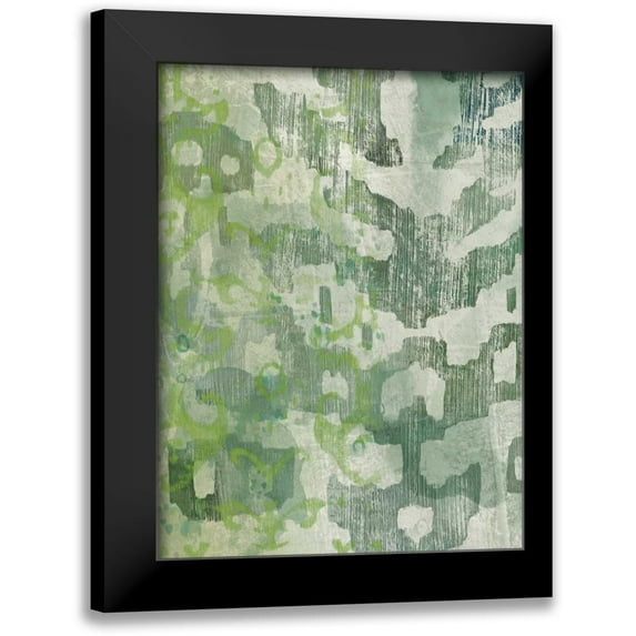 Zarris, Chariklia 15x18 Black Modern Framed Museum Art Print Titled - Celadon Ikat I