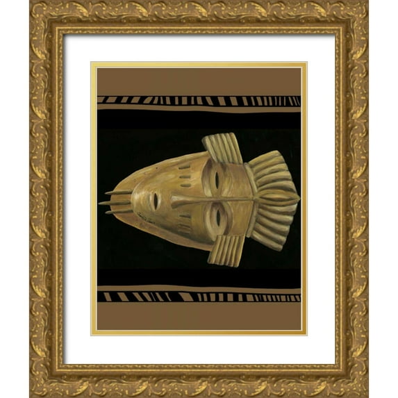 Zarris, Chariklia 15x18 Gold Ornate Wood Framed with Double Matting Museum Art Print Titled - African Mask I