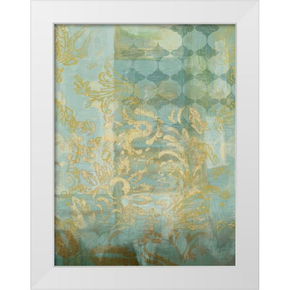 Zarris, Chariklia 15x18 White Modern Wood Framed Museum Art Print Titled - Gilded Tapestry I