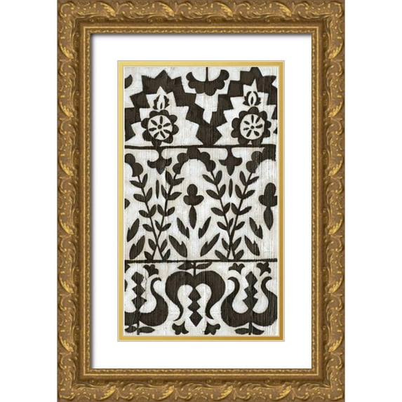 Zarris, Chariklia 15x24 Gold Ornate Wood Framed with Double Matting Museum Art Print Titled - Flamenco Pattern II