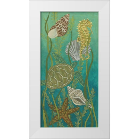 Zarris, Chariklia 18x32 White Modern Wood Framed Museum Art Print Titled - Aquatic Life II