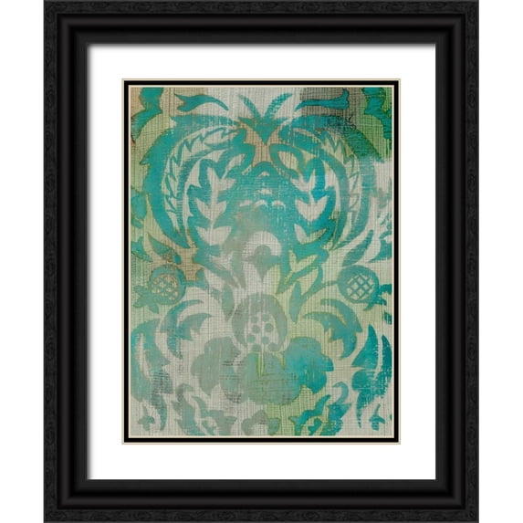 Zarris, Chariklia 19x24 Black Ornate Wood Framed with Double Matting Museum Art Print Titled - Velvet and Damask IV