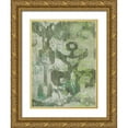 thumbnail image 1 of Zarris, Chariklia 19x24 Gold Ornate Wood Framed with Double Matting Museum Art Print Titled - Celadon Ikat II, 1 of 4