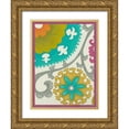 thumbnail image 1 of Zarris, Chariklia 19x24 Gold Ornate Wood Framed with Double Matting Museum Art Print Titled - Celebration Suzani V, 1 of 4