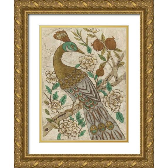 Zarris, Chariklia 19x24 Gold Ornate Wood Framed with Double Matting Museum Art Print Titled - Chinoiserie Pheasant I