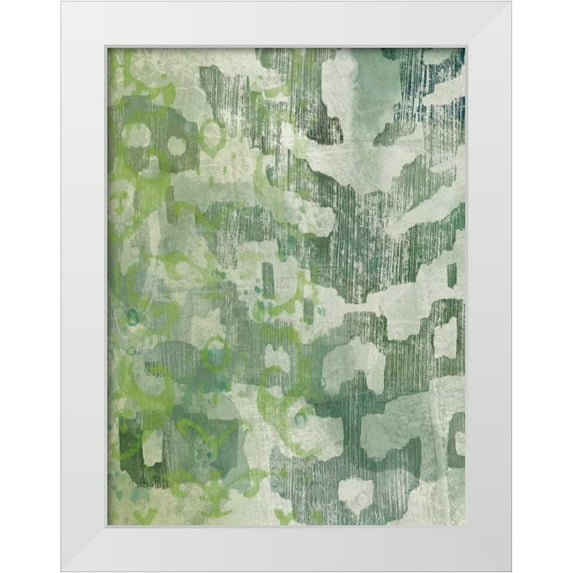 Zarris, Chariklia 19x24 White Modern Wood Framed Museum Art Print Titled - Celadon Ikat I