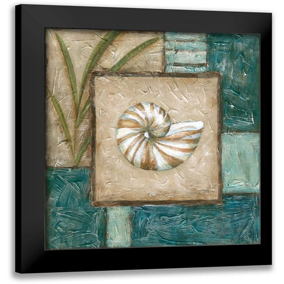 Zarris, Chariklia 20x20 Black Modern Framed Museum Art Print Titled - Large Shell Montage I