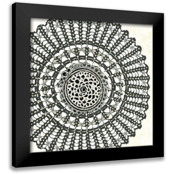 Zarris, Chariklia 20x20 Black Modern Framed Museum Art Print Titled - Mini Abstract Rosette II