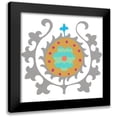 thumbnail image 1 of Zarris, Chariklia 20x20 Black Modern Framed Museum Art Print Titled - Suzani Flower III, 1 of 5