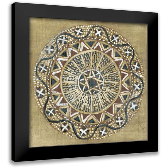 Zarris, Chariklia 20x20 Black Modern Framed Museum Art Print Titled - Woven Round I