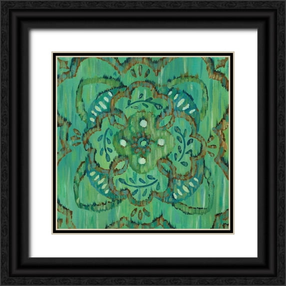 Zarris, Chariklia 20x20 Black Ornate Wood Framed with Double Matting Museum Art Print Titled - Aquarian Rosette II
