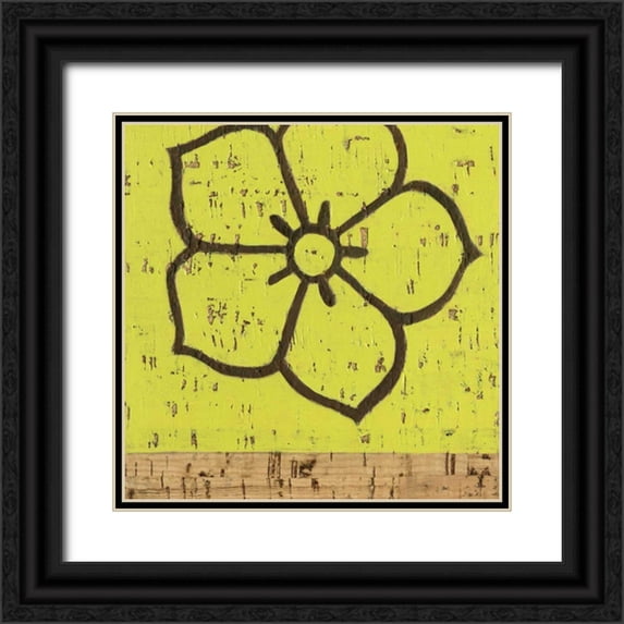 Zarris, Chariklia 20x20 Black Ornate Wood Framed with Double Matting Museum Art Print Titled - Key Lime Rosette IV