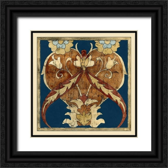 Zarris, Chariklia 20x20 Black Ornate Wood Framed with Double Matting Museum Art Print Titled - Vintage Woodblock I