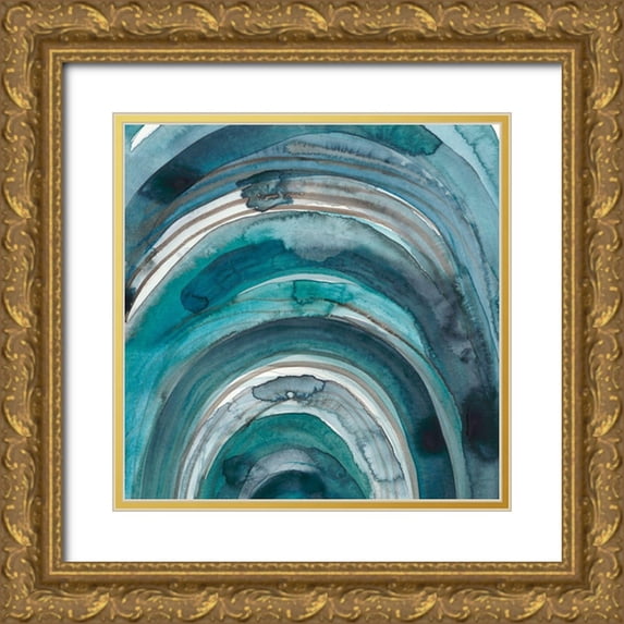 Zarris, Chariklia 20x20 Gold Ornate Wood Framed with Double Matting Museum Art Print Titled - Freshwater Tide IX