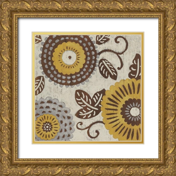 Zarris, Chariklia 20x20 Gold Ornate Wood Framed with Double Matting Museum Art Print Titled - Golden Array II