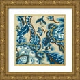 thumbnail image 1 of Zarris, Chariklia 20x20 Gold Ornate Wood Framed with Double Matting Museum Art Print Titled - Indigo Tapestry II, 1 of 4