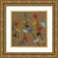 thumbnail image 1 of Zarris, Chariklia 20x20 Gold Ornate Wood Framed with Double Matting Museum Art Print Titled - Retro Blossoms I, 1 of 4
