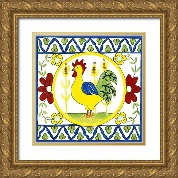 Zarris, Chariklia 20x20 Gold Ornate Wood Framed with Double Matting Museum Art Print Titled - Rustic Tile V