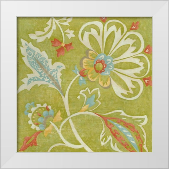 Zarris, Chariklia 20x20 White Modern Wood Framed Museum Art Print Titled - Provincial Chintz II