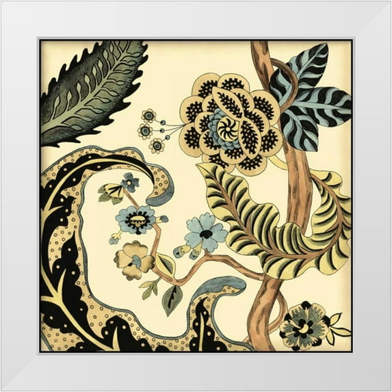 Zarris, Chariklia 20x20 White Modern Wood Framed Museum Art Print Titled - Small Jacobean Tile I