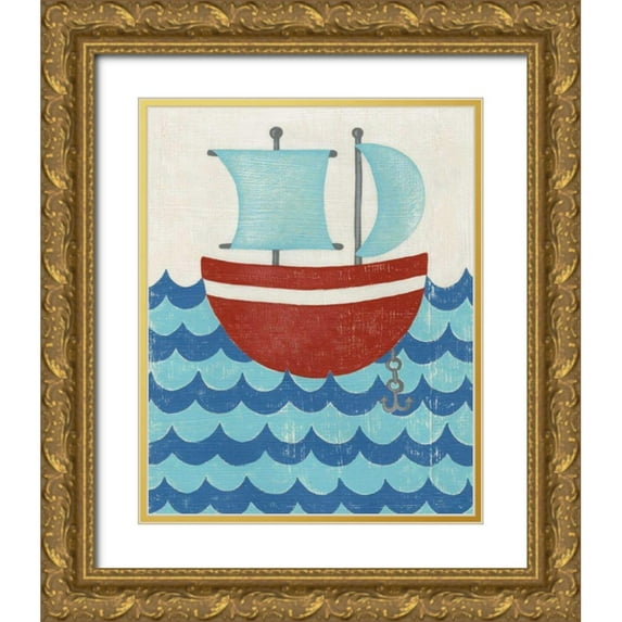 Zarris, Chariklia 20x24 Gold Ornate Wood Framed with Double Matting Museum Art Print Titled - Trumans Voyage I