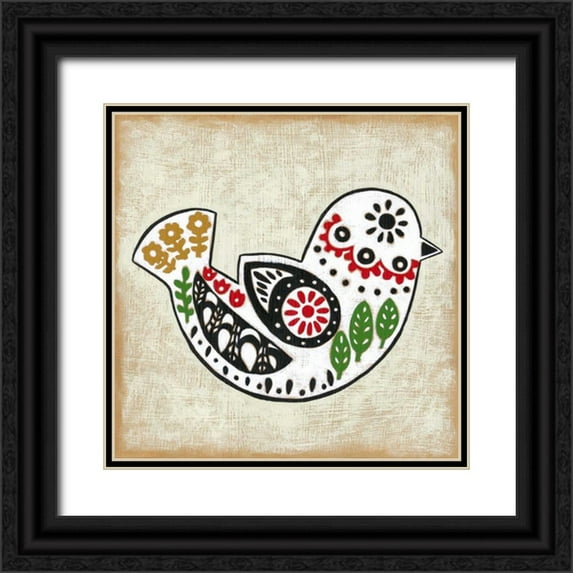 Zarris, Chariklia 26x26 Black Ornate Wood Framed with Double Matting Museum Art Print Titled - Folk Song III