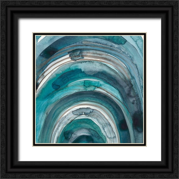 Zarris, Chariklia 26x26 Black Ornate Wood Framed with Double Matting Museum Art Print Titled - Freshwater Tide IX