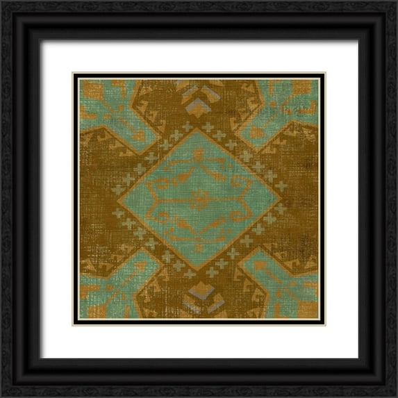 Zarris, Chariklia 26x26 Black Ornate Wood Framed with Double Matting Museum Art Print Titled - Western Weave I