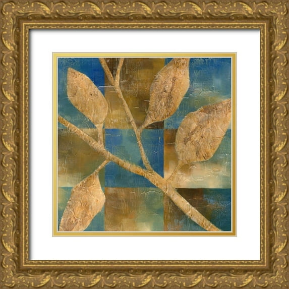 Zarris, Chariklia 26x26 Gold Ornate Wood Framed with Double Matting Museum Art Print Titled - Burnished Branch IV