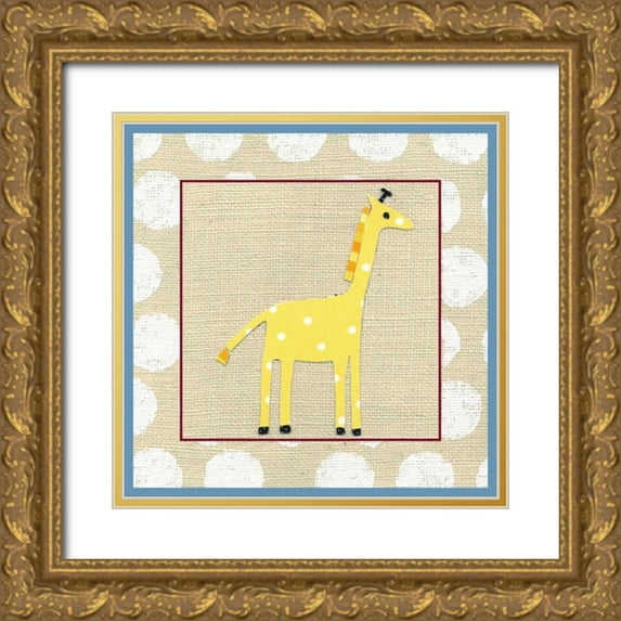 Zarris, Chariklia 26x26 Gold Ornate Wood Framed with Double Matting Museum Art Print Titled - Katherines Giraffe